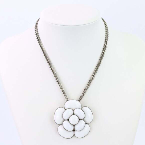 CHANEL White Logo Necklace - Picture 6 of 16